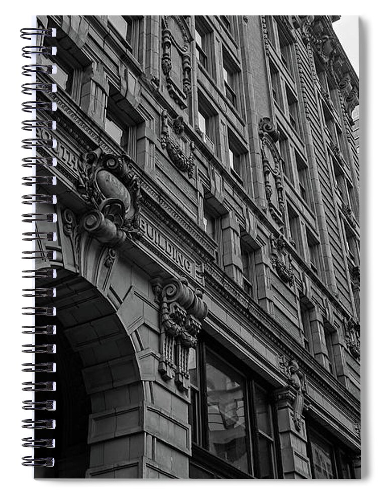 Boston Spiral Notebook featuring the photograph Boston MA Old South Building Black and White by Toby McGuire