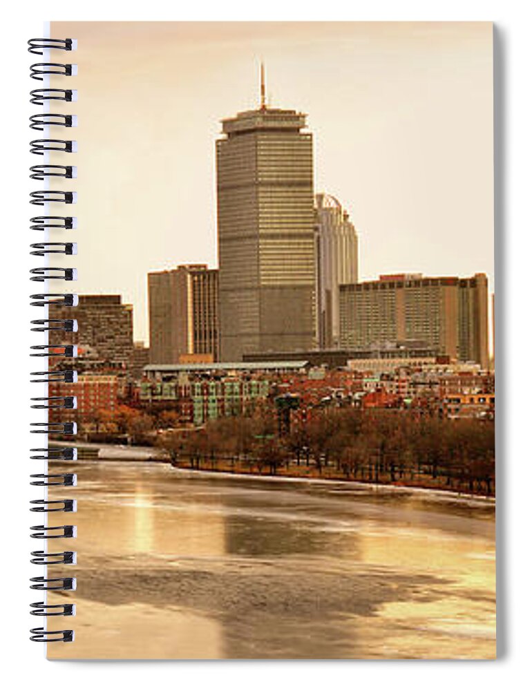 Boston Spiral Notebook featuring the photograph Boston Skyline on a December Morning by Mitchell R Grosky