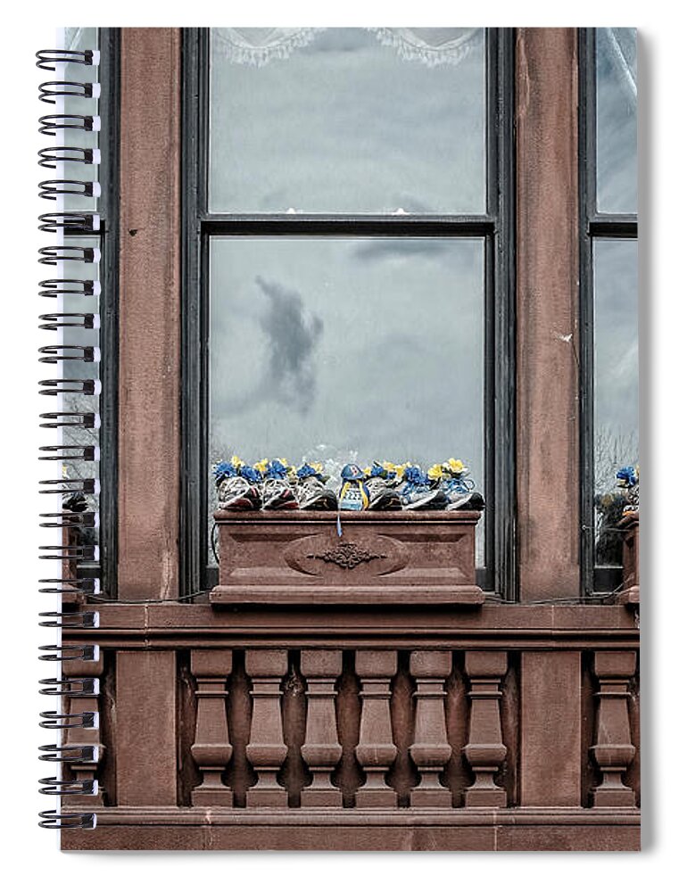 April Spiral Notebook featuring the photograph Boston Strong Window Boxes by Edward Fielding
