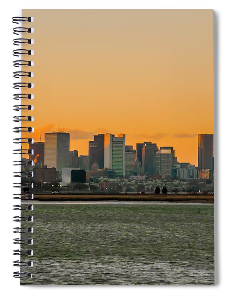 Boston Spiral Notebook featuring the photograph Boston Sunset by Brian MacLean