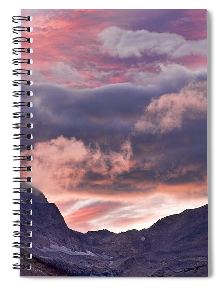 Boulder County Spiral Notebook featuring the photograph Boulder County Colorado Indian Peaks at Sunset by James BO Insogna