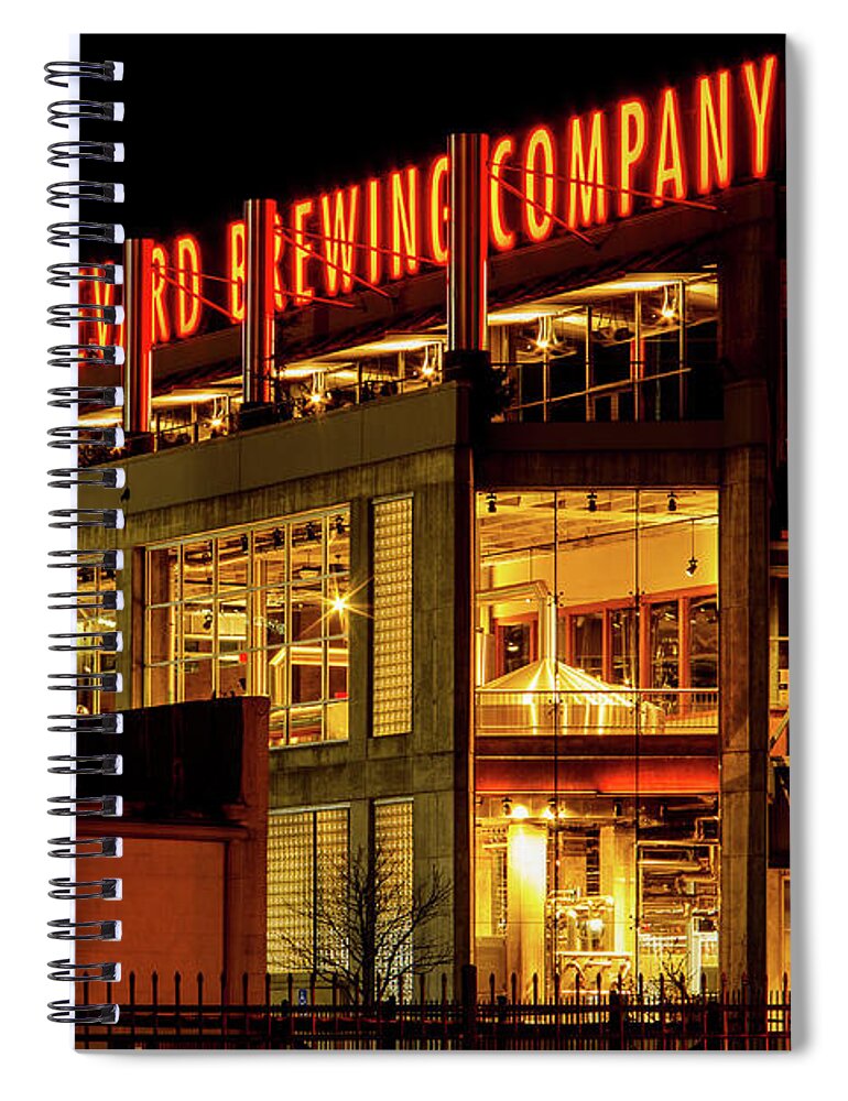 Steven Bateson Spiral Notebook featuring the photograph Boulevard Beer Sign by Steven Bateson