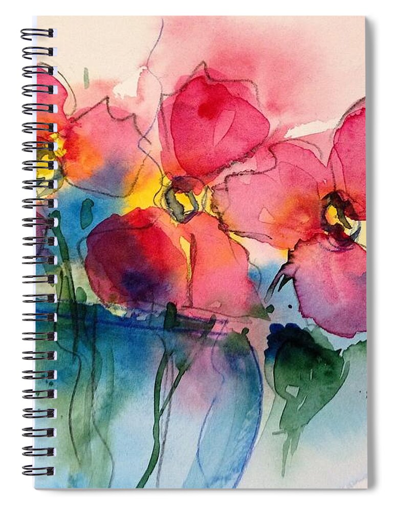 Flowers Spiral Notebook featuring the painting Watercolor Bouquet 3 by Britta Zehm