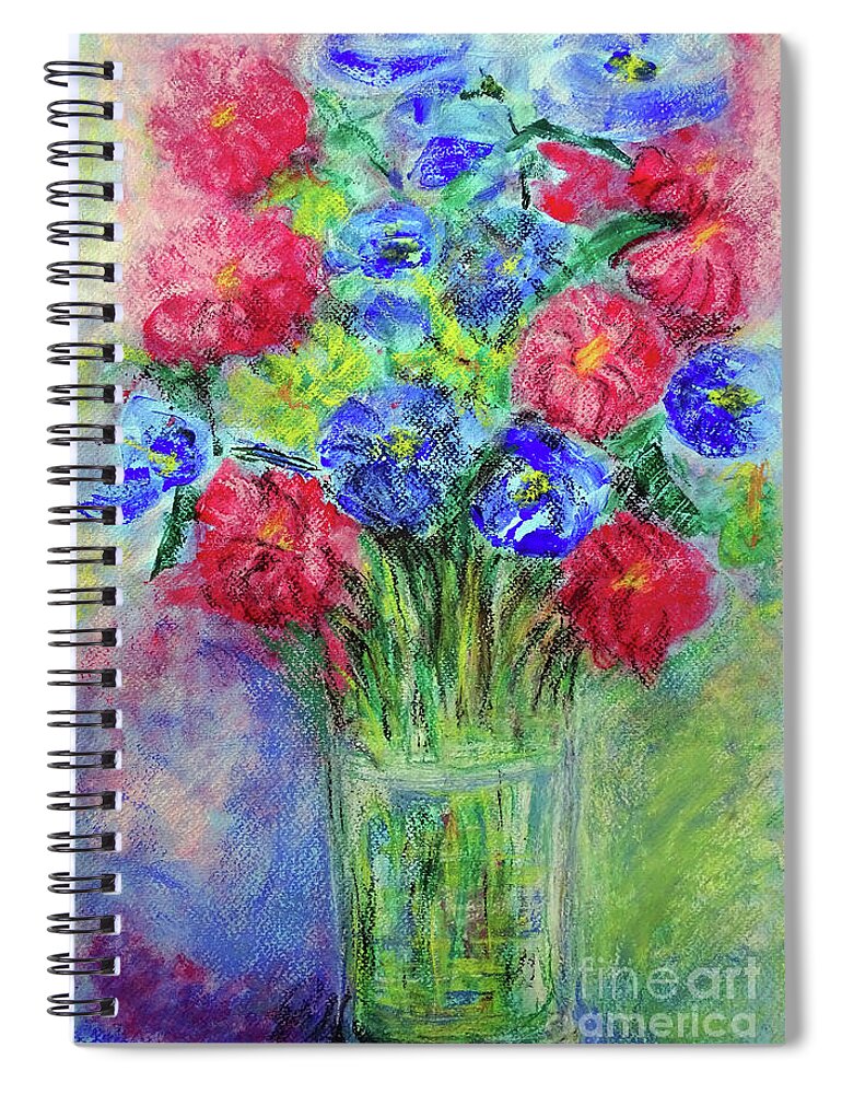 Bouquet Spiral Notebook featuring the painting Bouquet by Jasna Dragun