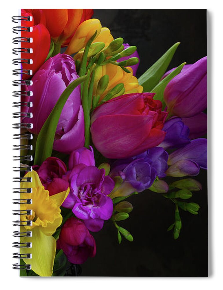 Tulip Spiral Notebook featuring the photograph Floral Dance by Anastasy Yarmolovich