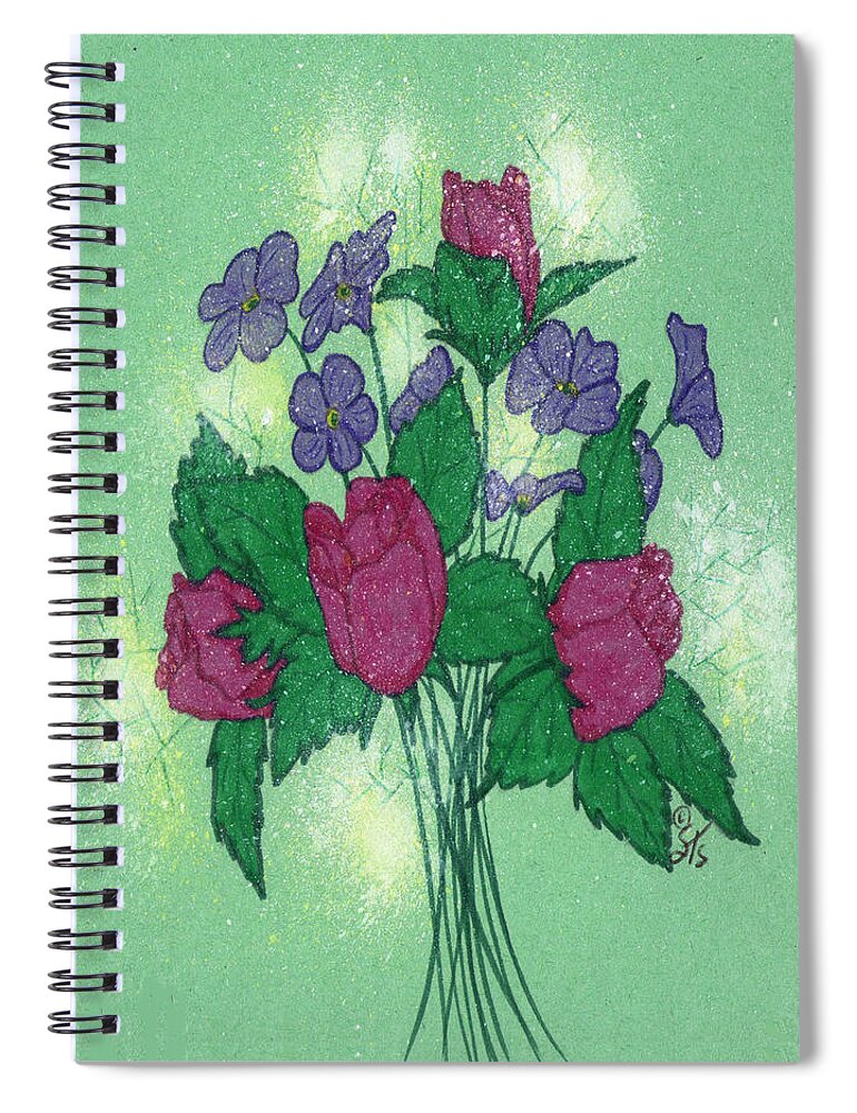 Bouquet Spiral Notebook featuring the painting Bouquet by Susan Turner Soulis