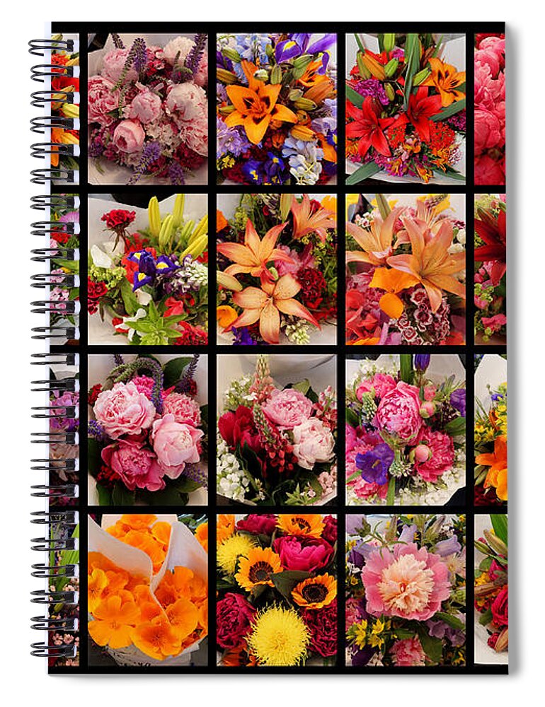 Flower Spiral Notebook featuring the photograph Bouquets by Farol Tomson