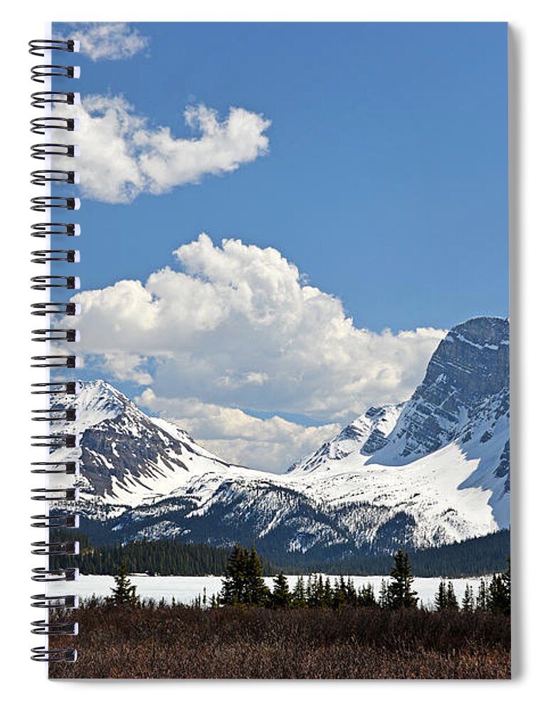 Bow Lake Spiral Notebook featuring the photograph Bow Lake Vista by Ginny Barklow
