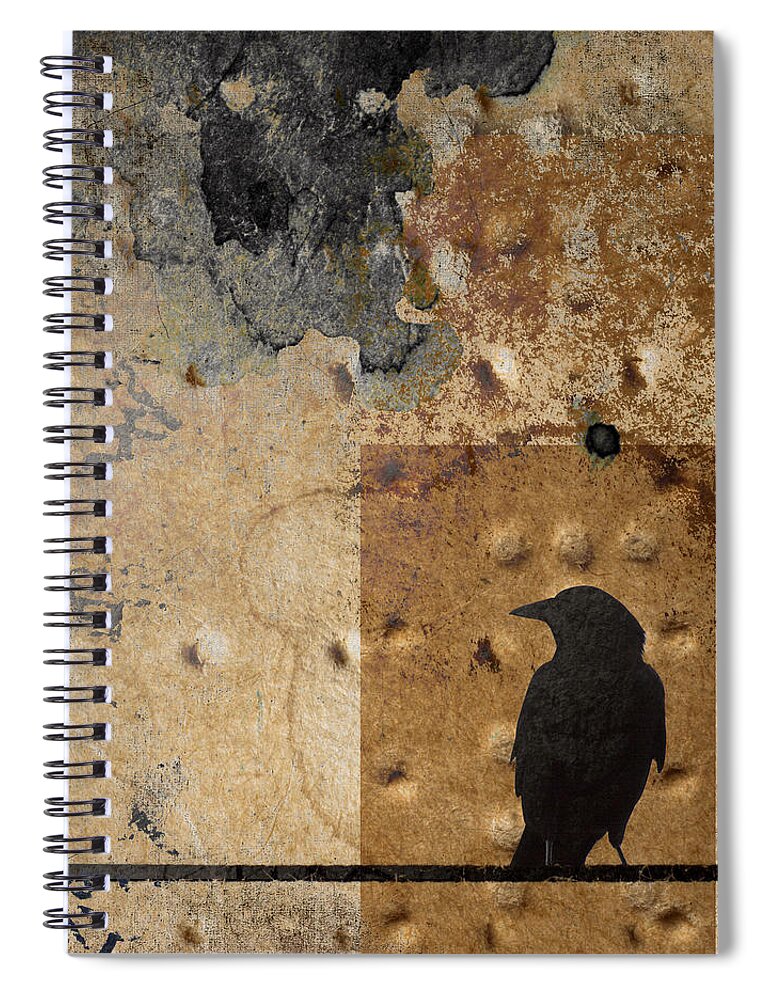 Crow Spiral Notebook featuring the photograph Braille Crow by Carol Leigh