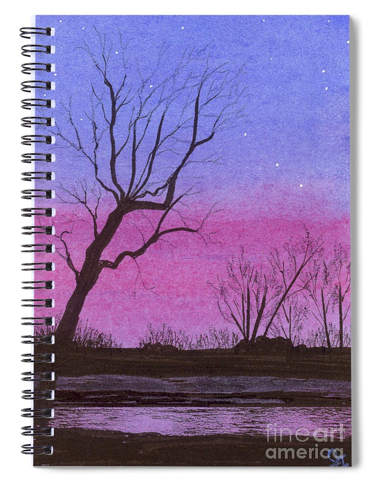 Watercolor Spiral Notebook featuring the painting Brandywine Evening by Jackie Irwin