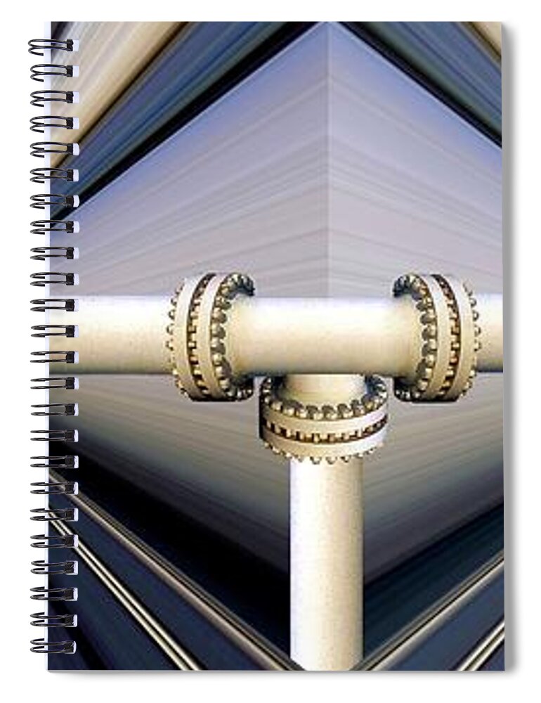 Pipeline Spiral Notebook featuring the digital art Breached by Ronald Bissett