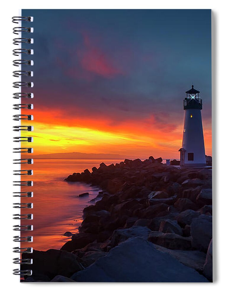 Sunrise Spiral Notebook featuring the photograph Break of Day at Walton Lighthouse by Morgan Wright