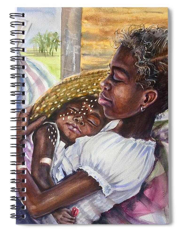Baby Spiral Notebook featuring the painting Break time by Katerina Kovatcheva