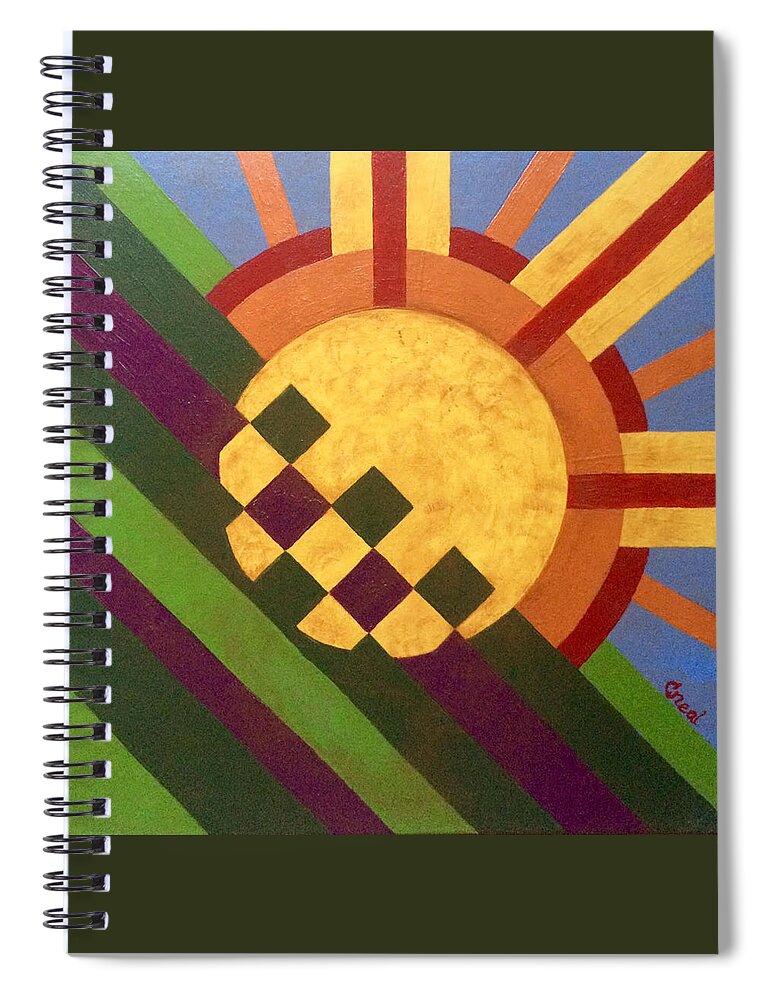 Breaking Day Spiral Notebook featuring the painting CBS Sunday Morning Breaking Day by Carol Neal