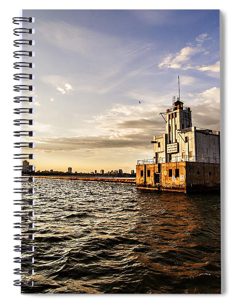 Cj Schmit Spiral Notebook featuring the photograph Breakwater Lighthouse by CJ Schmit