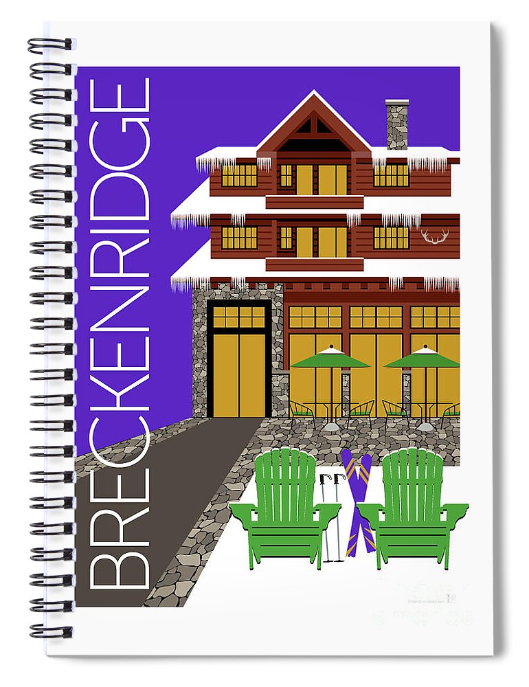 Colorado Spiral Notebook featuring the digital art Breckenridge Purple by Sam Brennan