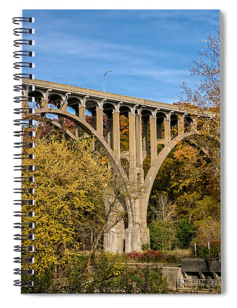 Brecksville-northfield High Level Bridge Spiral Notebook featuring the photograph Brecksville - Northfield Bridge by Steve L'Italien