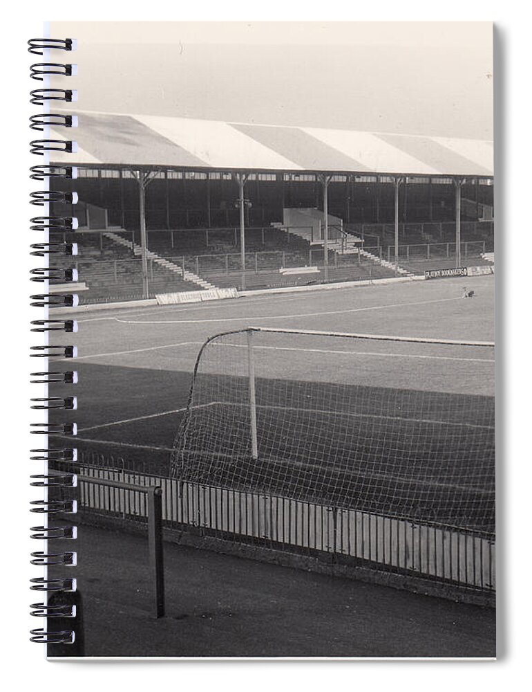  Spiral Notebook featuring the photograph Brentford - Griffin Park - New Road Stand 1 - September 1968 by Legendary Football Grounds