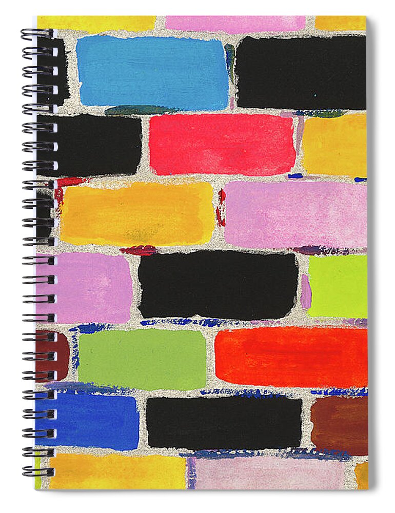Contemporary Spiral Notebook featuring the painting Bricks of Life by Bjorn Sjogren