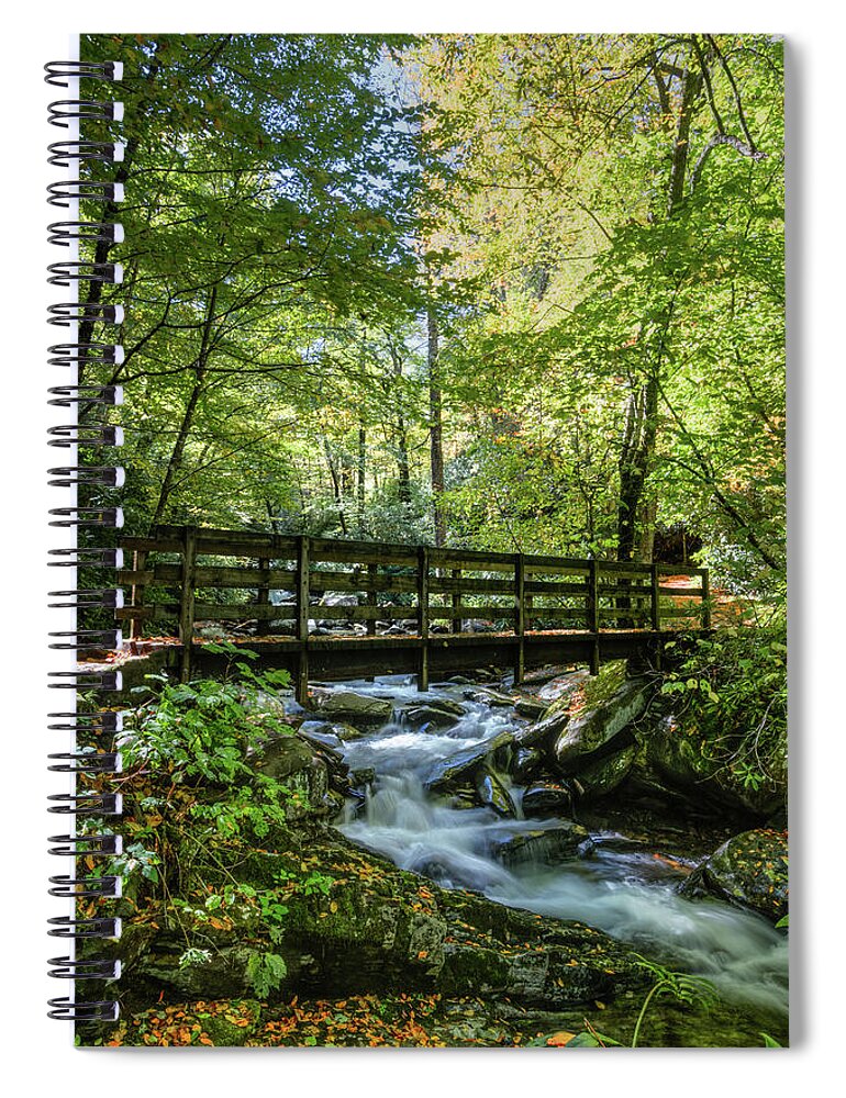 Appalachia Spiral Notebook featuring the photograph Bridge into Magic II by Debra and Dave Vanderlaan