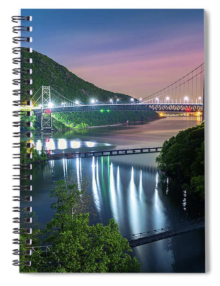 America Spiral Notebook featuring the photograph Bridge Land by Mihai Andritoiu