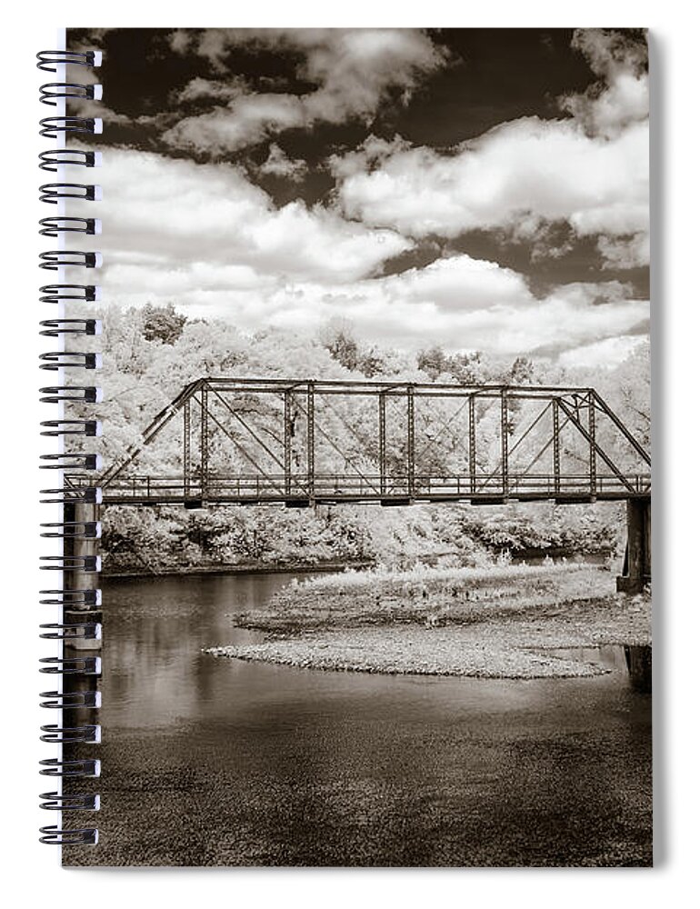Mulberry River Spiral Notebook featuring the photograph Bridge On Mulberry by James Barber