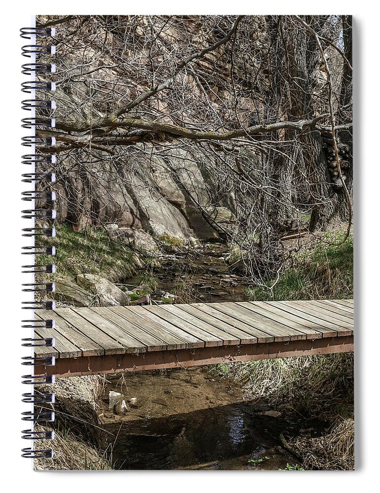 Cabin Spiral Notebook featuring the photograph Bridge over Secret Stream 2 by Amanda Armstrong