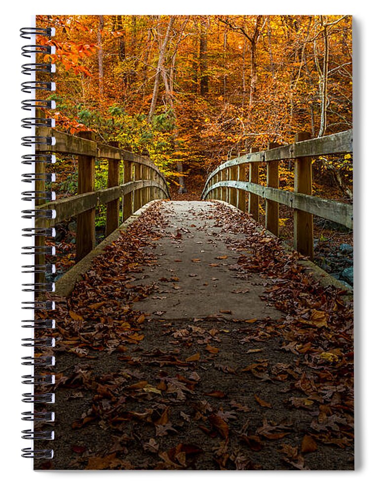 Autumn Spiral Notebook featuring the photograph Bridge to Enlightenment 2 by Ed Clark