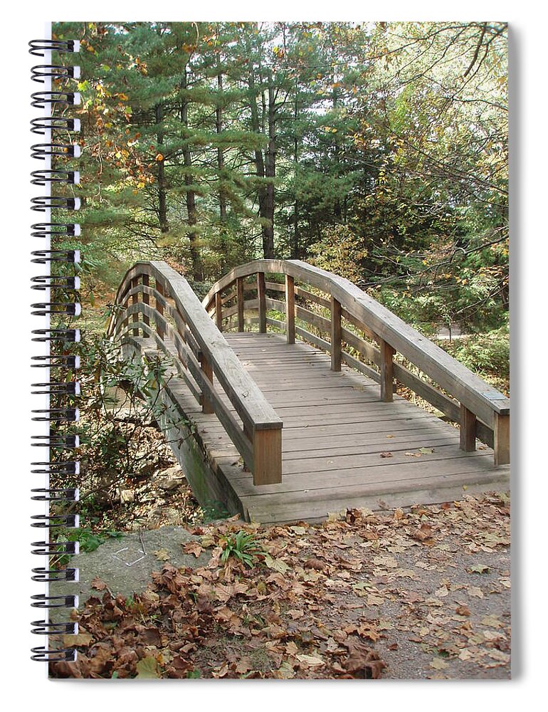 Bridge Spiral Notebook featuring the photograph Bridge To New Discoveries by Allen Nice-Webb