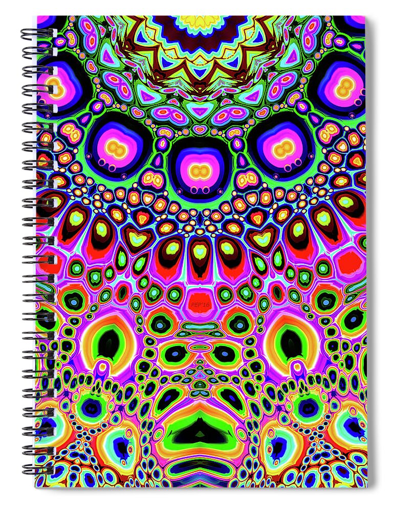 Colors Spiral Notebook featuring the digital art Bright Colorful Abstract Shapes by Phil Perkins