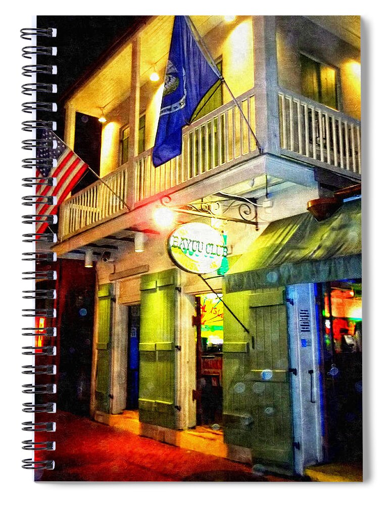 New Orleans Spiral Notebook featuring the photograph Bright Lights In The French Quarter by Glenn McCarthy Art and Photography