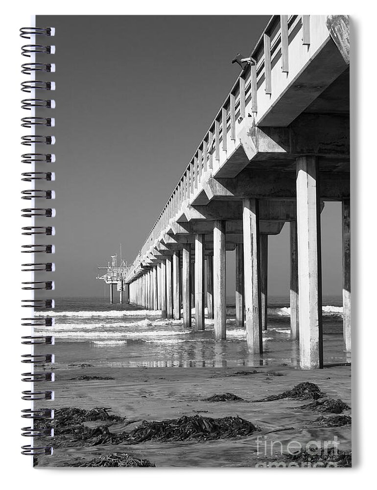 Pier Spiral Notebook featuring the photograph Bright White Scripps by Ana V Ramirez