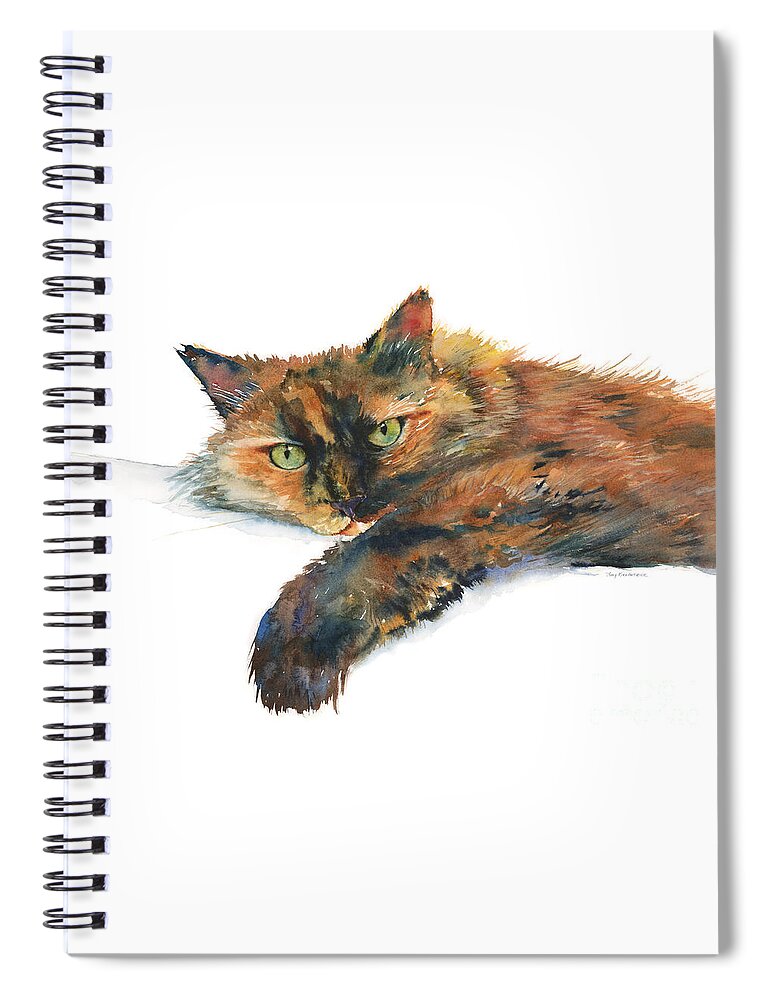 Cat Spiral Notebook featuring the painting Brina by Amy Kirkpatrick