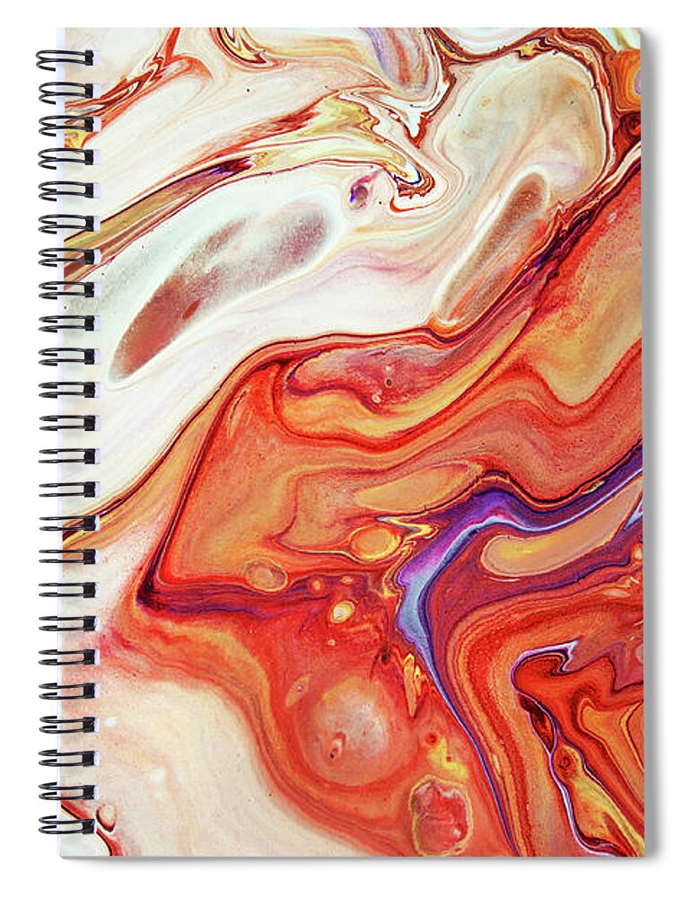 Jenny Rainbow Fine Art Photography Spiral Notebook featuring the photograph Bringing Into Life Fragment 4. Fluid Acrylic Painting by Jenny Rainbow