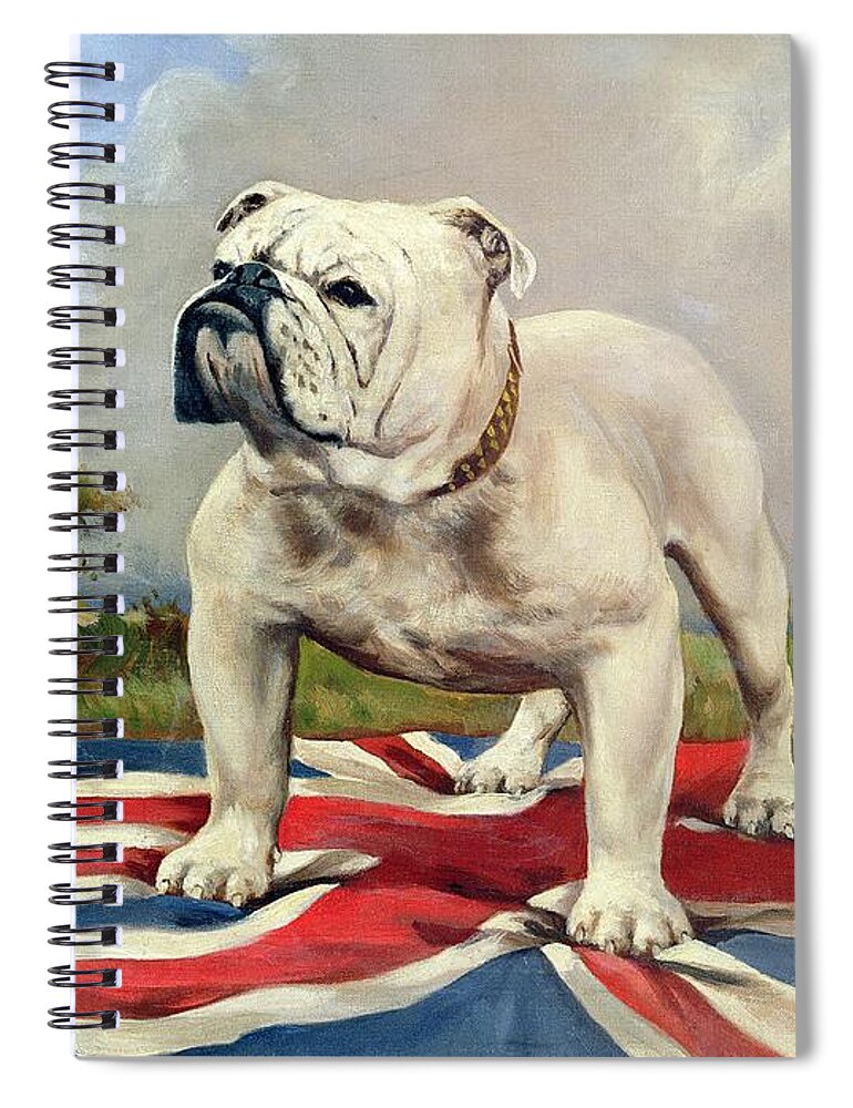 Union Jack Spiral Notebook featuring the painting British Bulldog by English School