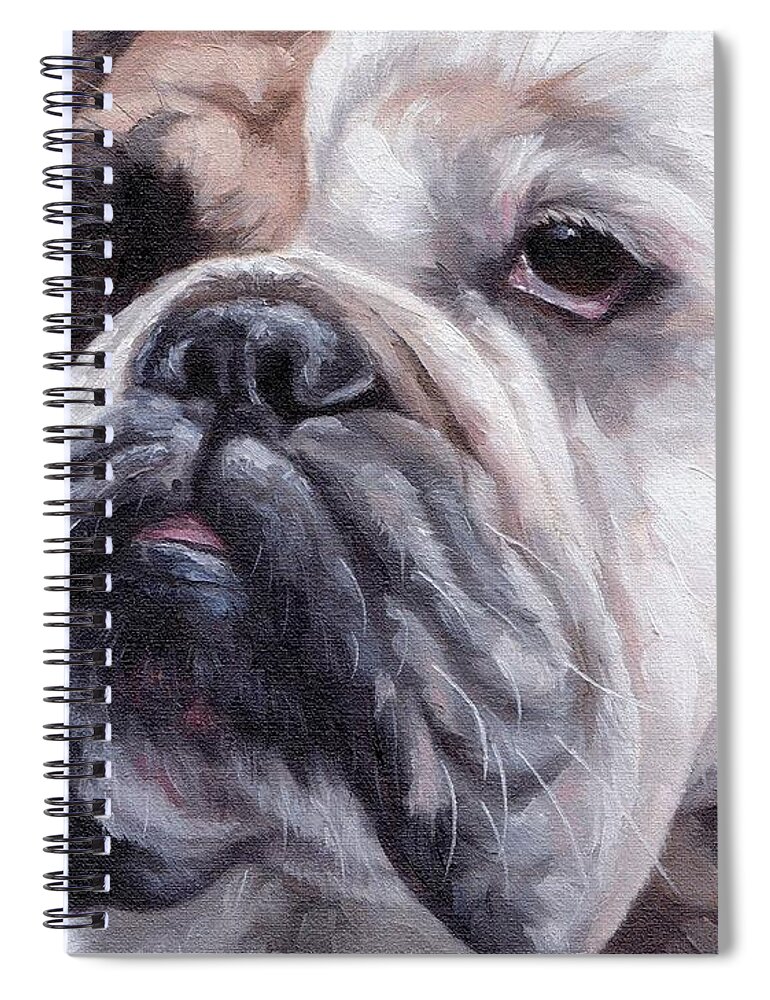 Dog Spiral Notebook featuring the painting British Bulldog Painting by Rachel Stribbling