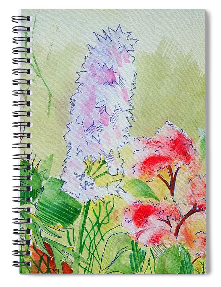 Flowers Spiral Notebook featuring the painting British Wild Flowers by Mike Jory