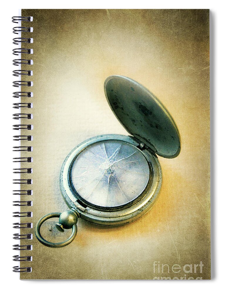 Broken Spiral Notebook featuring the photograph Broken Pocket Watch by Jill Battaglia