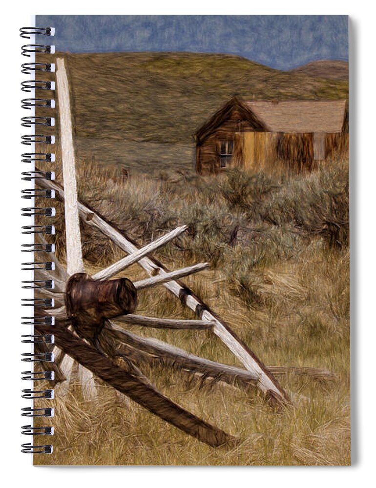 Bodie Hills Spiral Notebook featuring the photograph Broken Spokes by Lana Trussell