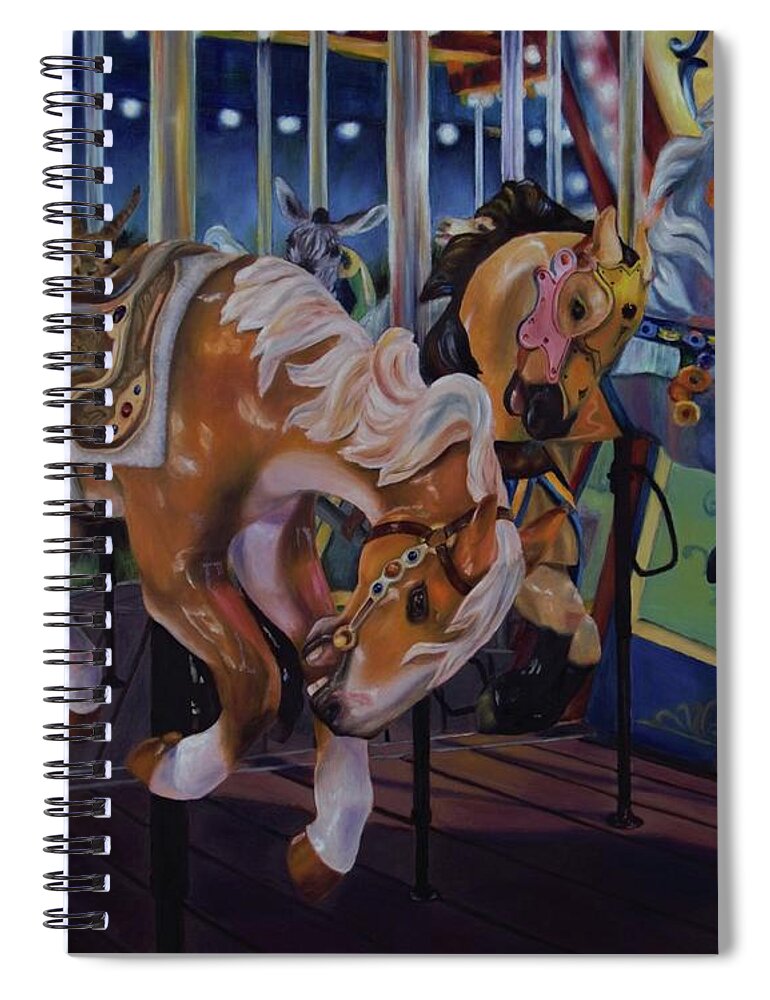 Bronc Busting 101 Spiral Notebook featuring the painting Bronc Busting 101 by Lori Brackett