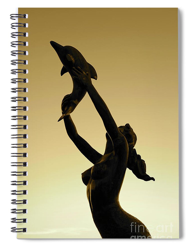 La Paz Spiral Notebook featuring the photograph Bronze Mermaid by Becqi Sherman