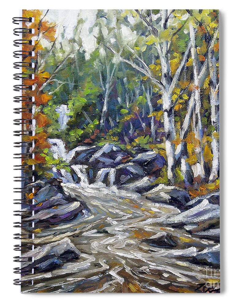 Oil Spiral Notebook featuring the painting Brook Traversing Wood by Richard T Pranke