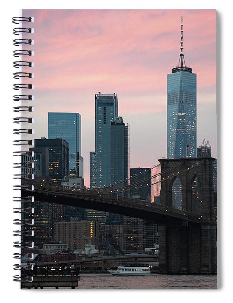 Brooklyn Bridge New York Spiral Notebook featuring the photograph Brooklyn bridge New york by Andy Myatt