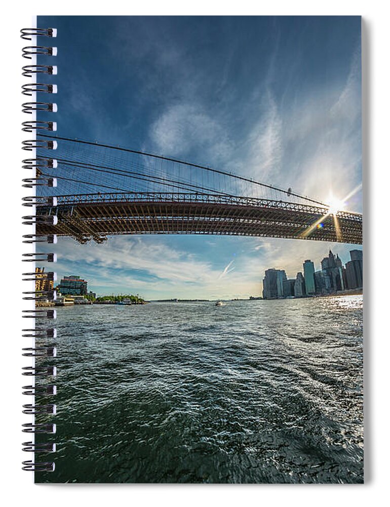  Spiral Notebook featuring the photograph Brooklyn Bridge by Bryan Xavier