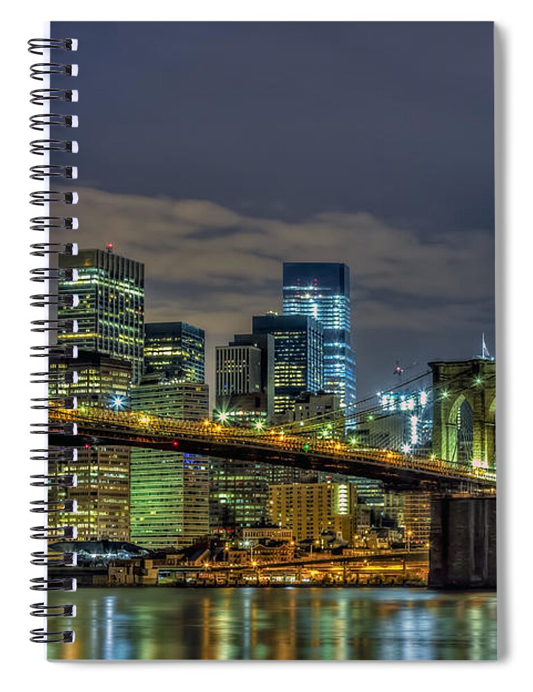 911 Memorial Spiral Notebook featuring the Brooklyn Bridge NYC 911 Tribute by Susan Candelario