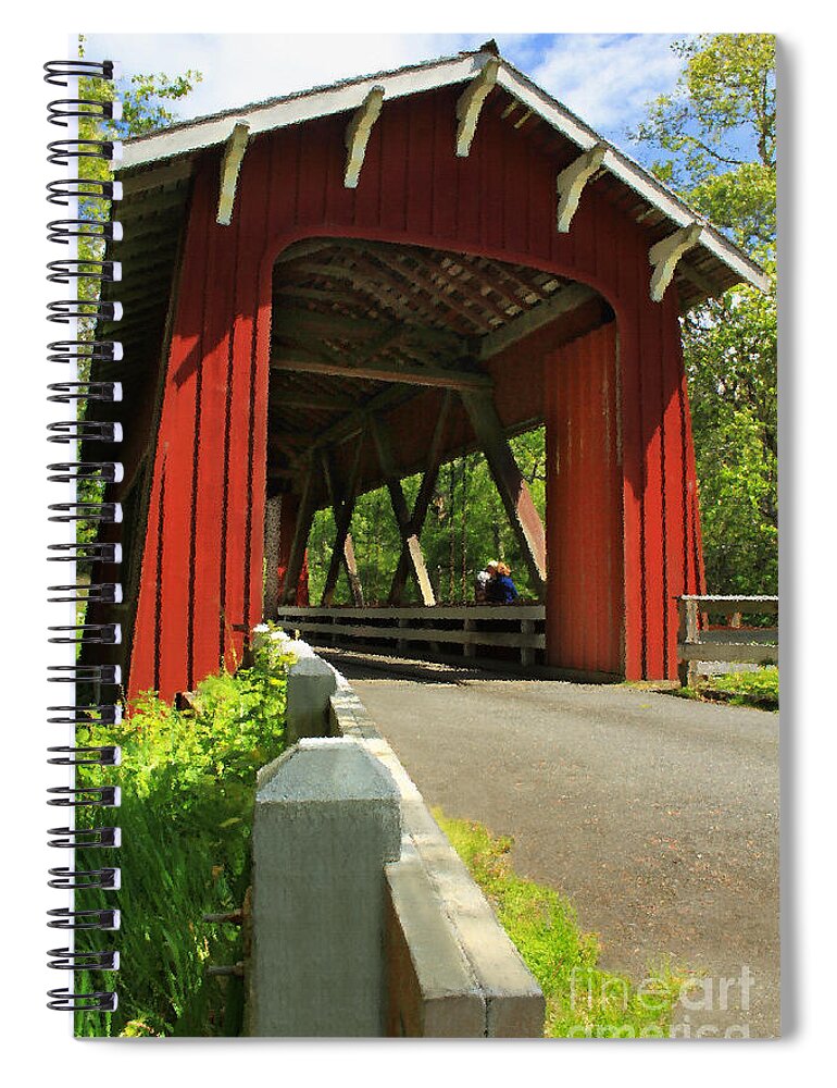 Covered Bridge Spiral Notebook featuring the photograph Brookwood Covered Bridge by James Eddy