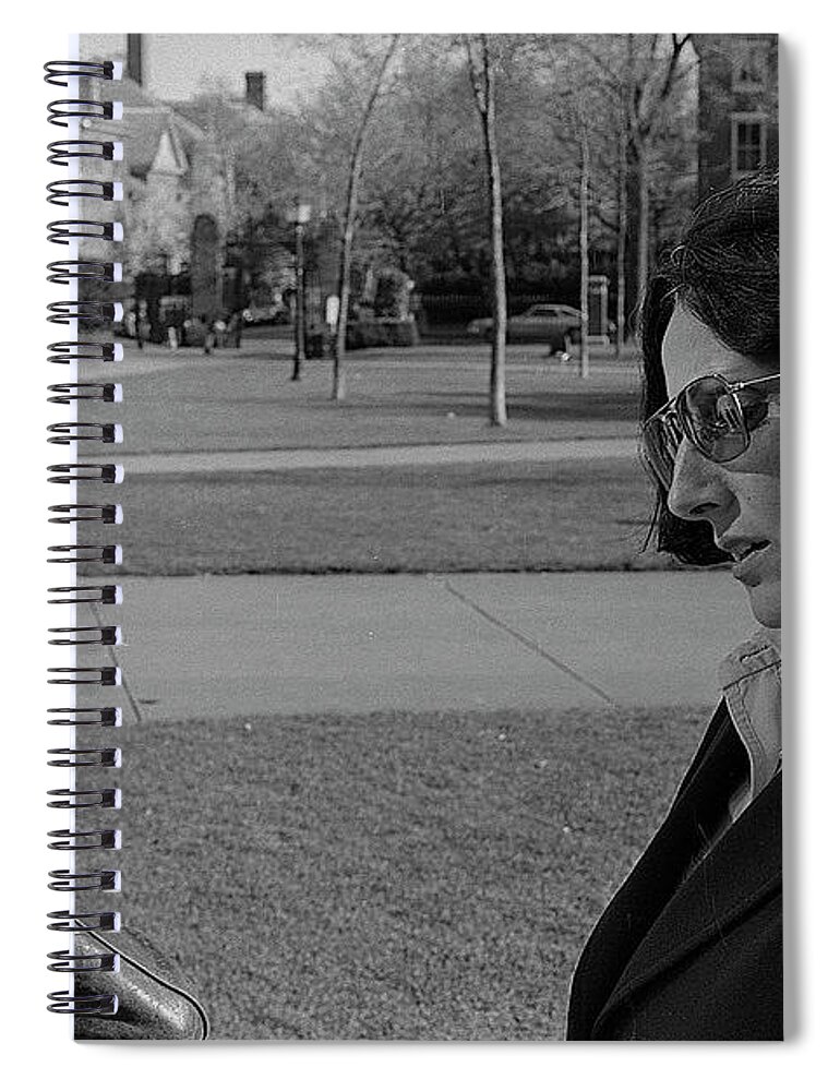 Brown University Spiral Notebook featuring the photograph Brown University Student and his Mother, 1975 by Jeremy Butler