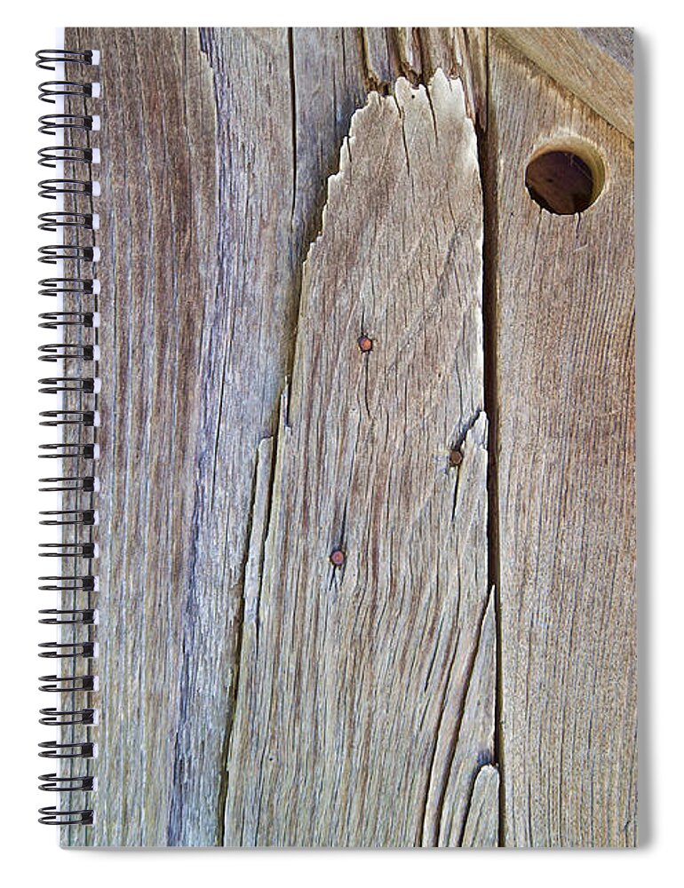 Americana Spiral Notebook featuring the photograph Brown Wood Barn Door by David Letts