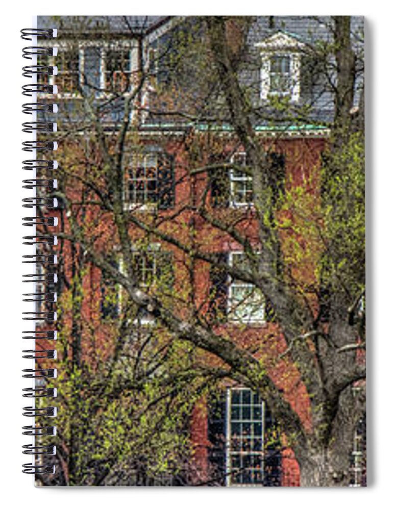 Brownstones Spiral Notebook featuring the photograph Brownstone Panoramic - Beacon Street Boston by Joann Vitali