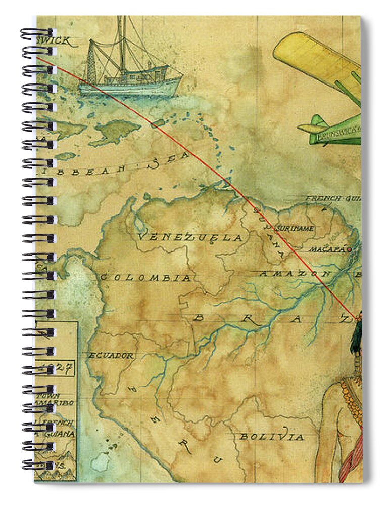 Vintage Spiral Notebook featuring the photograph Brunswick to Rio by Dale Powell